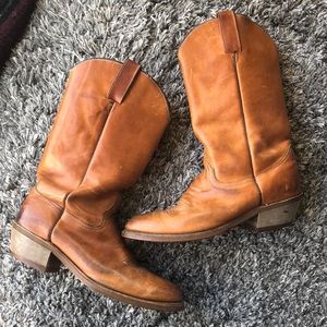 💕 Vibram No-Mark Leather Cowboy Boots